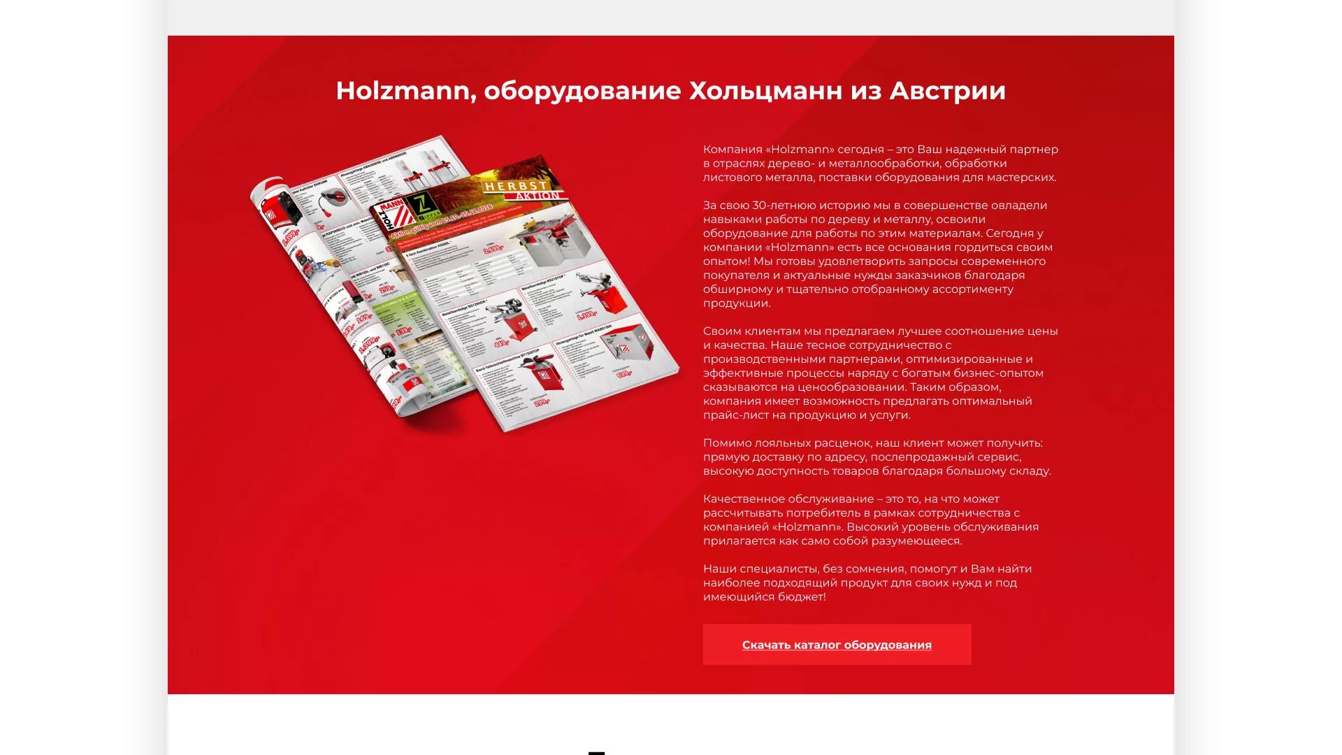 Создание сайта компании «HOLZMANN Maschinen GmbH» в Островном