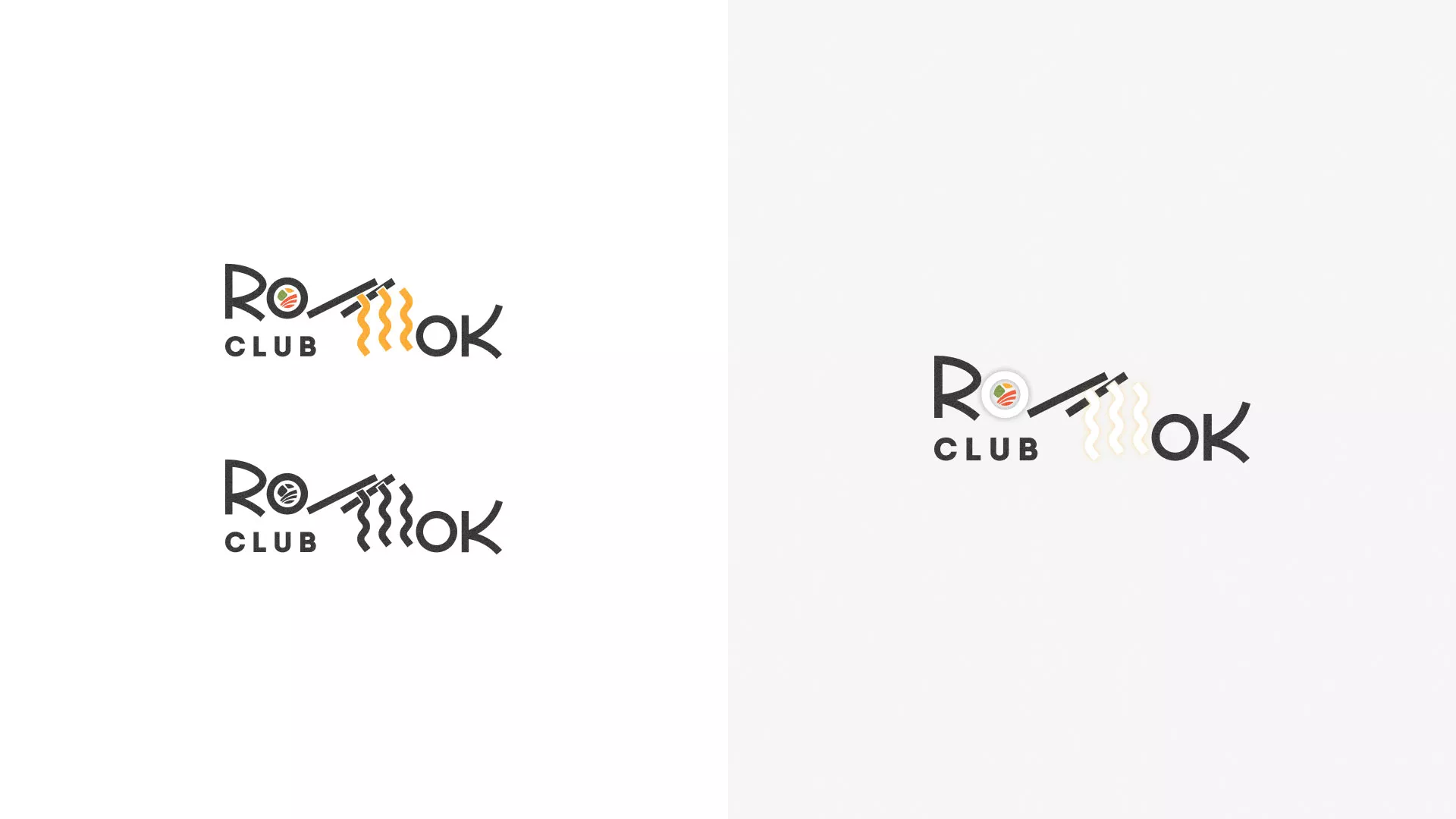 Создание логотипа суши-бара «Roll Wok Club» в Островном