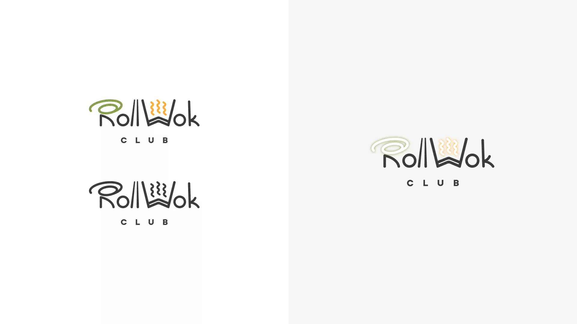 Разработка логотипа и фирменного стиля суши-бара «Roll Wok Club» в Островном